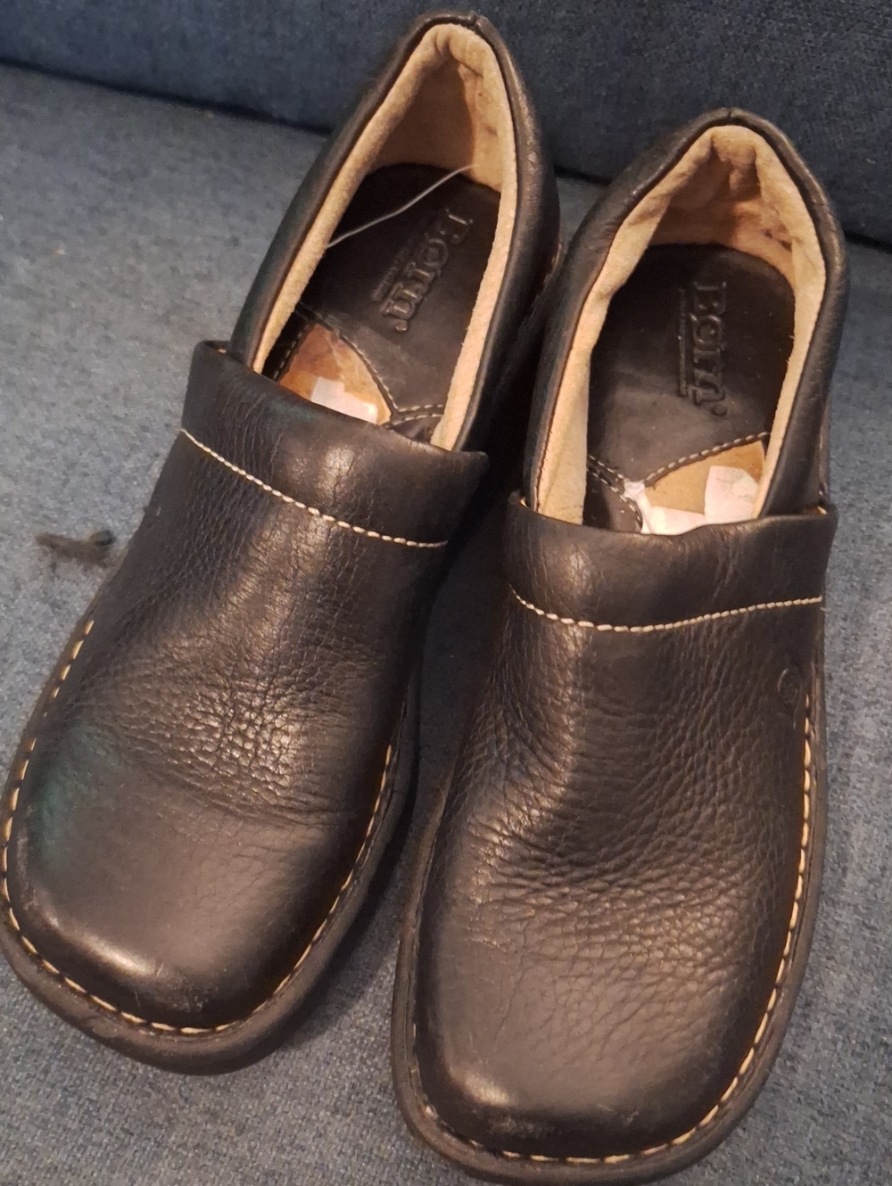 Born Black Leather Slip-On Women's Loafers